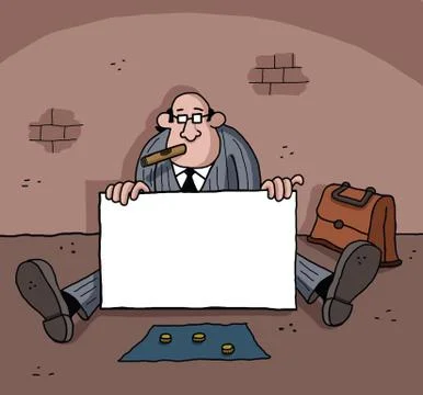 Businessman is begging Stock Illustration