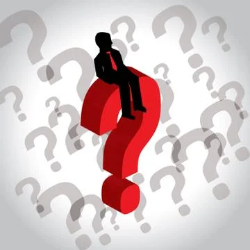 Businessman with a big question Illustrazione stock
