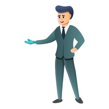 Businessman bionic hand icon, cartoon style Stock Illustration