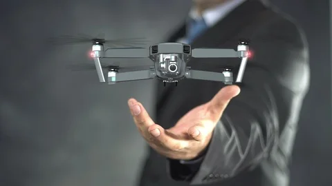 Businessman on blurred background using modern drone Stock-Footage 108316082