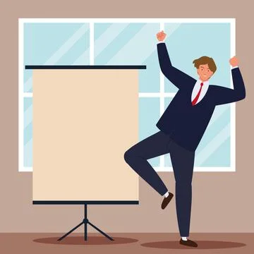Businessman board presentation Stock Illustration