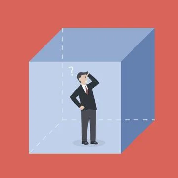 Businessman in the box Stock Illustration