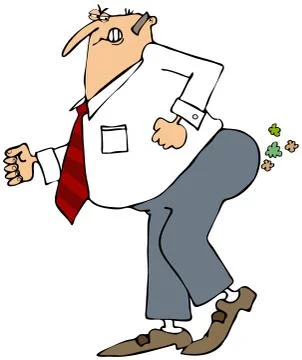 Businessman breaking wind Illustrazione stock