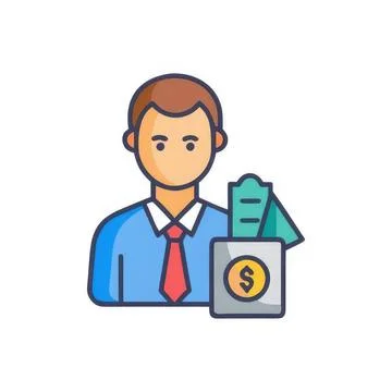 Businessman with briefcase and documents on white background Illustrazione stock