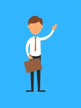Businessman with Briefcase Flat Style. Stock Illustration