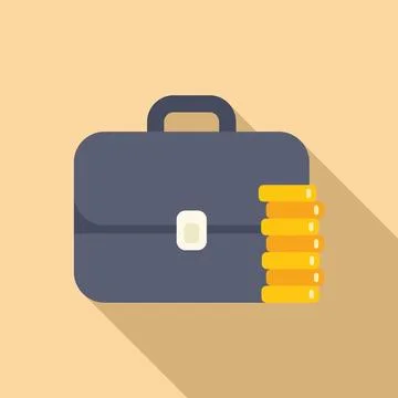 Businessman briefcase generating increasing stack of coins Illustrazione stock