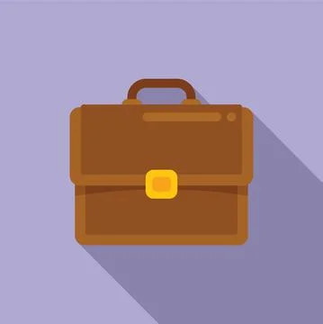 Businessman briefcase icon flat vector. Work bag Stock Illustration