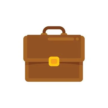 Businessman briefcase icon flat vector. Work bag Stock Illustration