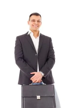 Businessman with briefcase Stock Photos