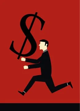 Businessman bring dollar Stock Illustration