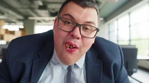 Businessman With Burger Stock Footage 273563734