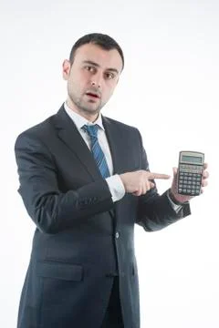 Businessman calculating Stock-Fotos