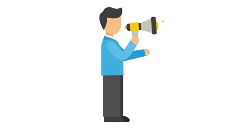 Businessman Calling Into A Megaphone Stock Footage 283889836