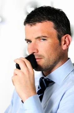 Businessman is calling Stock Photos