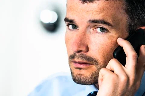 Businessman is calling Stock Photos