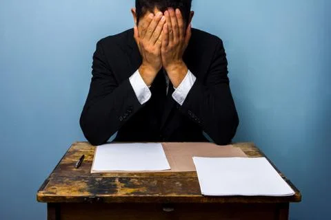 Businessman cannot decide what to do Stock Photos