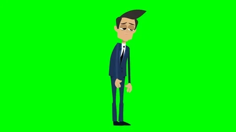 Businessman cartoon animation element - relieved Stock Footage 101648945