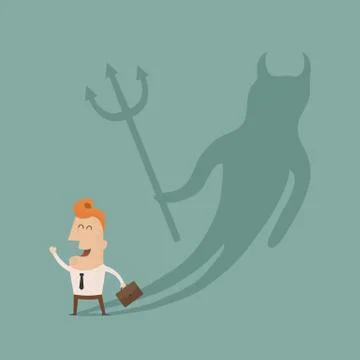 Businessman casting a devil shadow , eps10 vector format Stock-Illustration