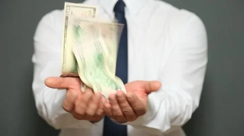 Businessman catching dollars Video stock 57107577