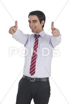 Businessman celebrating his success Stock Photos