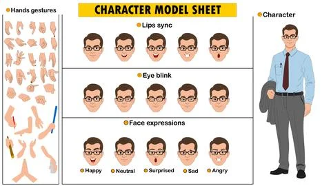 Businessman Character Constructor Kit. Customizable Corporate Professional Model Stockillustratie