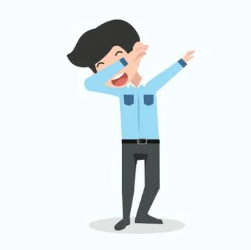 Businessman character in dab pose vector Stock Illustration