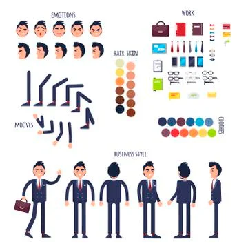 Businessman Character Generator Flat Vector イラスト素材