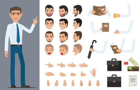 Businessman Character Generator Flat Vector イラスト素材
