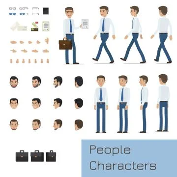 Businessman Character Generator Flat Vector Illustrazione stock