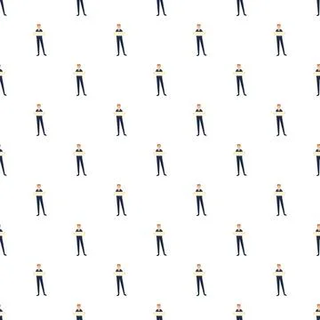 Businessman character pattern holding blank banner or sign Stock Illustration