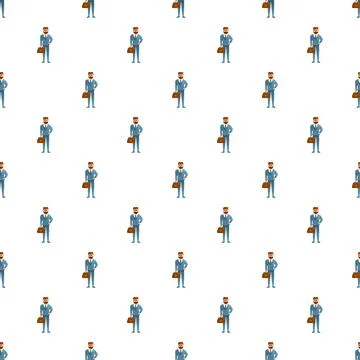 Businessman character seamless pattern representing corporate workforce Stock Illustration