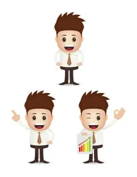 Businessman character set Stock Illustration
