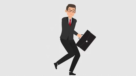 Businessman Characters Running on Alpha Stock-Footage 141270271