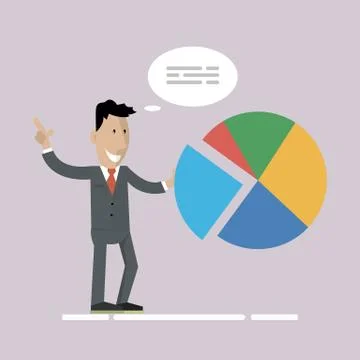 Businessman chart development Stock Illustration