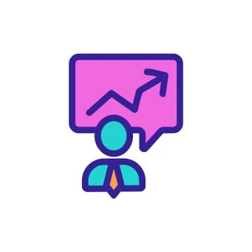 Businessman chart icon vector. Isolated contour symbol illustration Stock Illustration