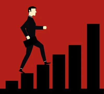 Businessman Up chart Stock Illustration