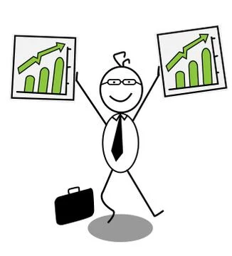 Businessman Up chart Stock Illustration