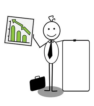 Businessman Up chart Stock Illustration