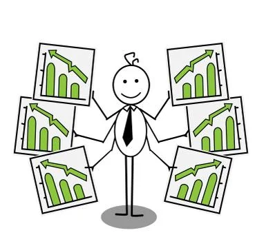 Businessman Up chart Stock Illustration