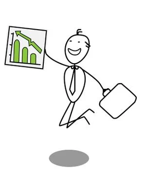 Businessman Up chart Stock Illustration