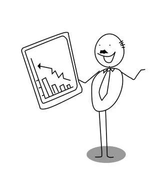 Businessman up chart Stock Illustration