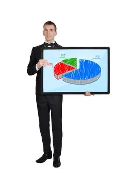 Businessman with chart Stock Photos