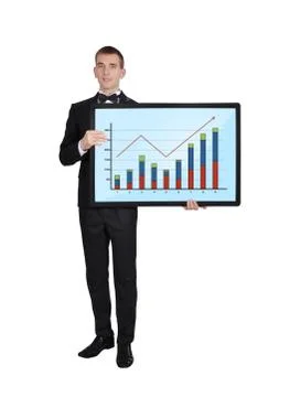 Businessman with chart Stock Photos