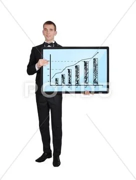 Businessman with chart Stock Photos