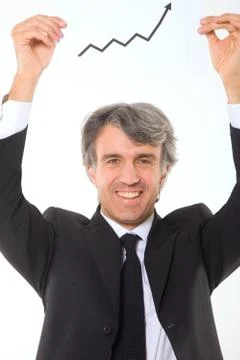Businessman with chart Stock Photos