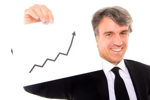 Businessman with chart Stock Photos