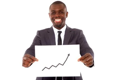 Businessman with chart Stock Photos