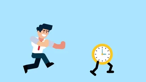 Businessman Chasing Clock Illustration 库存影片 321777562
