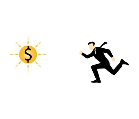 Businessman chasing dollar Stock Illustration