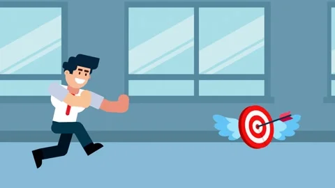 Businessman Chasing Flying Target Stock Footage 325080144